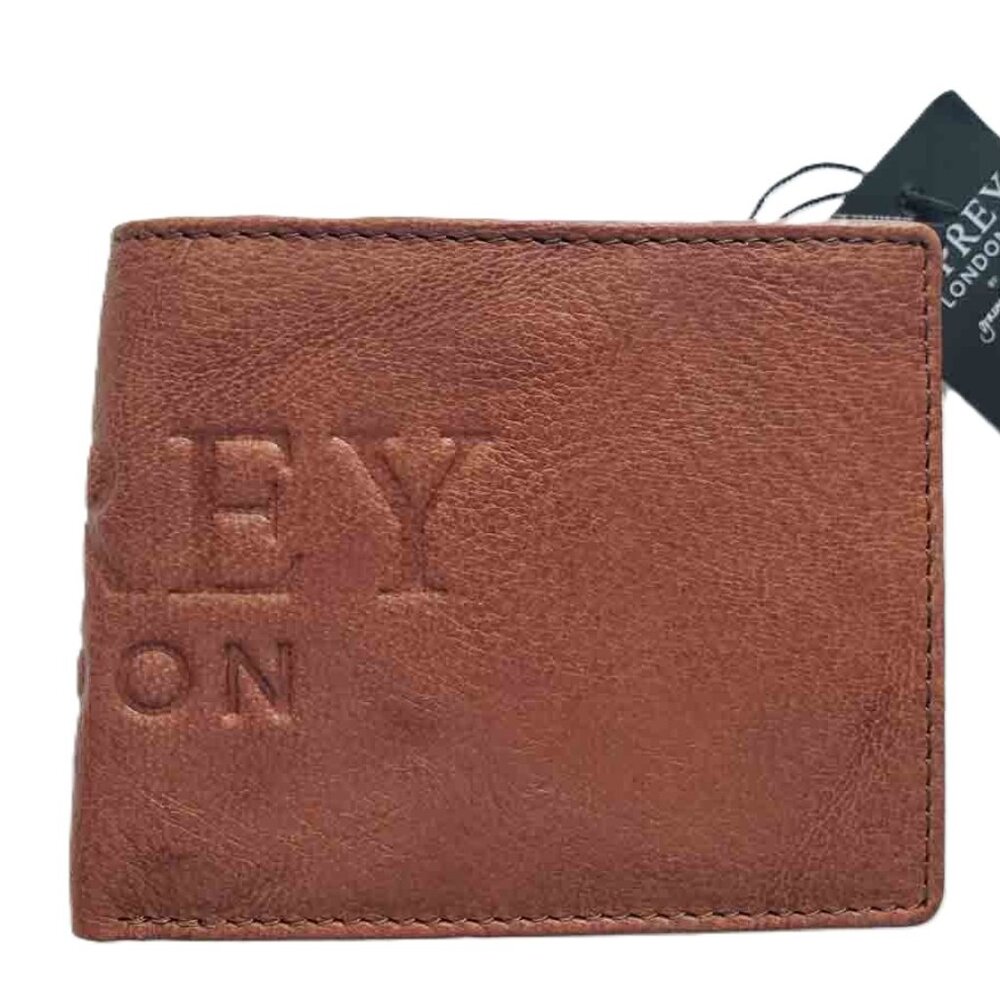 Osprey London Barker Coin Pocket Wallet Tan Leather Bifold Men's